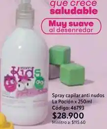 Nova Venta Suave - spray capilar anti nudos la poción x 250ml código: 46793 oferta