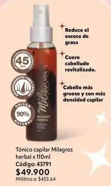 Nova Venta Tónico capilar herbal x 110ml código: 43791 oferta