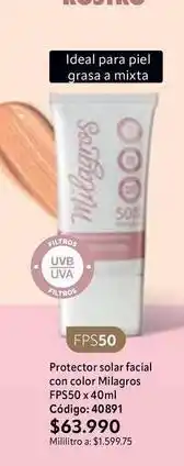 Nova Venta Piel - protector solar facial con color fps50 x 40ml c uevo: 40891 oferta