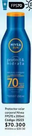 Nova Venta Nivea - protector solar corporal fps70 x 200ml código: 35223 oferta