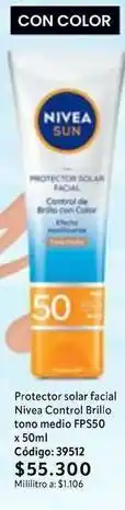 Nova Venta Nivea - protector solar facial control brillo tono medio fp550 x 50ml oferta