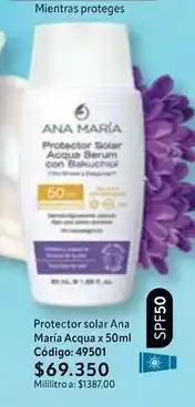 Nova Venta Ana maría - protector solar acqua serum con bakuchiol oferta