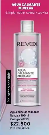 Nova Venta Piel - agua micelar calmante revox x 400ml c uevo: 47210 oferta