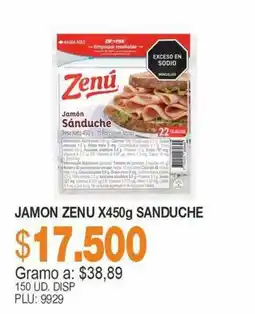 Mercar Zenu jamon sandwich oferta