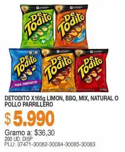 Mercar Detodito limon bbq mix natural o pollo parrillero oferta