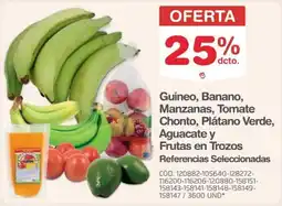 Makro m Guineo, Banano, Manzanas, Tomate Chonto, Plátano Verde, Aguacate y Frutas en Trozos oferta