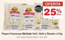 Makro McCain papas francesas 11x11, 13x13 y rizado oferta