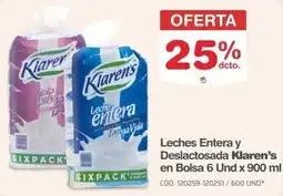 Makro Klaren's leches entera y deslactosada oferta