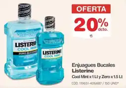 Makro Enjuagues Bucales Listerine Cool Mint x 1 Lt y Zero x 1.5 Lt oferta