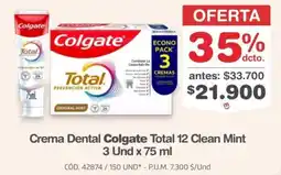 Makro Colgate Crema Dental Total 12 Clean Mint oferta