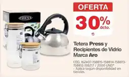 Makro Tetera Press y Recipientes de Vidrio Marca Aro oferta