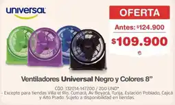 Makro Universal Ventiladores Negro y Colores 8" oferta
