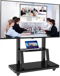 Falabella Soporte Pedestal Móvil con Ruedas NIA para TV 32 a 55 Pulgadas 50kg Negro Inclinable oferta
