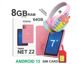Falabella Tablet Niñas 7 Pulgadas Sim Card 64GB Android 13 + Diadema ROSADO oferta