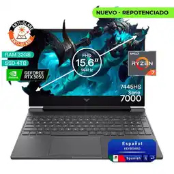 Falabella Portátil Gamer Victus AMD Ryzen 7 RAM 32GB SSD 4TB RTX 3050 6GB 144Hz oferta