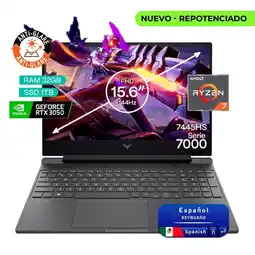 Falabella Portátil Gamer Victus AMD Ryzen 7 RAM 32GB SSD 1TB RTX 3050 6GB 144Hz oferta