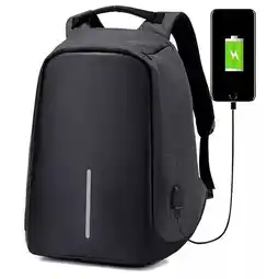 Falabella Maleta Antirrobo Impermeable con Cable Usb Negra en Nylon oferta