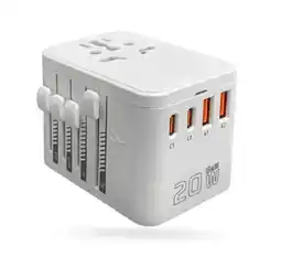 Falabella Adaptador Enchufe Convertidor Viajero 20w Carga Rápida Usb-c 150 Países oferta