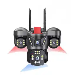 Falabella Camara Seguridad Triple Lente PTZ 360 Wifi Alarma Sirena Vision Nocturna oferta