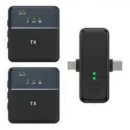 Falabella Micrófono de solapa inalámbrico doble COMPATIBLE iphone y android celular tipo C Sx31 oferta