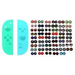 Falabella Protector En Silicona Azul Verde+ 2 Grips Para Control Joycon Switch 2 oferta