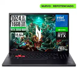 Falabella Portátil Nitro 16 Gamer RTX 3050 6GB Intel Core 7 240H 16GB RAM DDR5 SSD 1024GB 16” WUXGA 165Hz oferta
