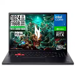 Falabella Portátil Nitro 16 Gamer RTX 3050 6GB Intel Core 7 240H 16GB RAM DDR5 SSD 1024GB 16” WUXGA 165Hz oferta