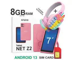Falabella Tablet Niños 7 Pulgadas Sim Card 64GB Android 13 + Diadema ROSADO oferta