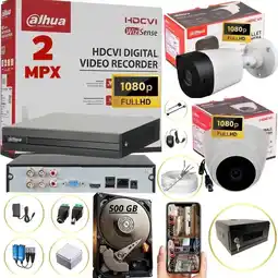 Falabella Kit 2 Cámaras de Seguridad CCTV Full HD 1080P Monitoreo 24/7 + Gabinete oferta