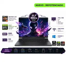 Falabella Portátil Gamer Alienware 15 DA15265 AMD Ryzen 5 220 RAM 64GB SSD 4 TB RTX 4050 6 GB 165Hz oferta