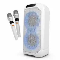 Falabella Parlante Portátil Bluetooth Con 2 Micrófonos Karaoke Luces RGB oferta