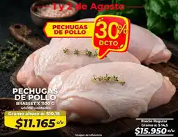 Tiendas D1 Pechugas de pollo brasset oferta