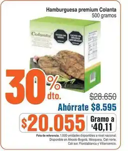 Alkosto Colanta - hamburguesa premium oferta
