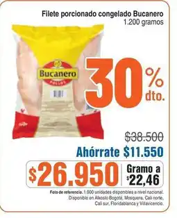 Alkosto Bucanero - filete porcionado congelado oferta
