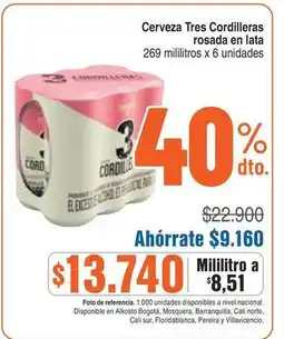 Alkosto Nacional - cerveza tres cordilleras rosada oferta