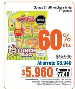 Alkosto Nacional - gomas efrutti lonchera ácida oferta