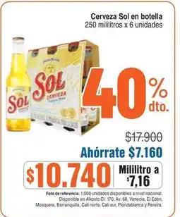 Alkosto Sol - cerveza en botella oferta