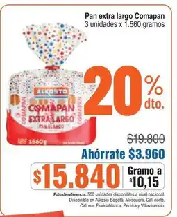 Alkosto Alkosto - pan extra largo oferta