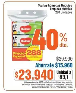 Alkosto Huggies - toallas húmedas oferta