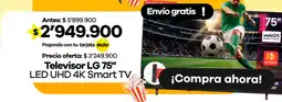 Éxito Lg smart tv 75" oferta