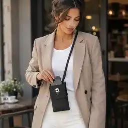 Falabella Bolso para Teléfono con Correa y Ranuras para Tarjetas Negro oferta