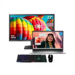 Falabella PORTÁTIL INSPIRON INTEL CORE I5 - 8GB RAM 512GB SSD 15.6 FHD IPS 120HZ + COMBO 2-1 + MONITOR oferta