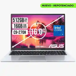 Falabella Portátil Vivobook 16 Intel Core 9 270H 16GB RAM DDR5 SSD 512GB Pantalla WUXGA 16 oferta