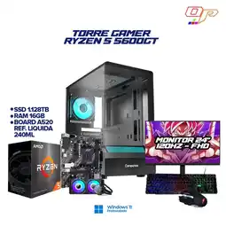 Falabella PC GAMER RYZEN 5 5600GT REF LIQUIDA 240MM- MONITOR 24 FHD 120HZ- RAM 16GB SSD 1.128TB + PERIFERICOS oferta