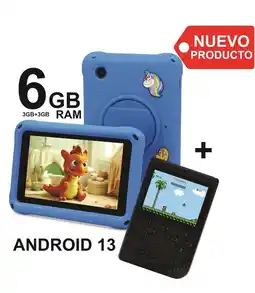 Falabella Tablet Niños 3GB RAM Android 13 32GB Wifi + Gamebox AZUL oferta