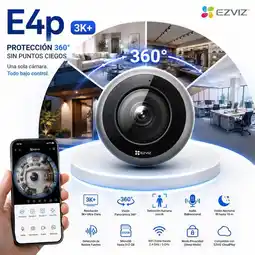 Falabella Cámara WiFi Panorámica 360° 3K+ con IA, Audio Bidireccional y Visión Nocturna oferta