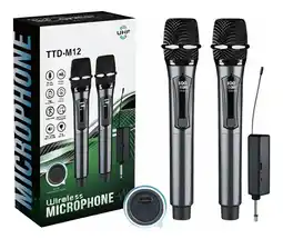 Falabella Micrófonos Inalámbricos M12 Dobles Recargables USB Para Karaoke oferta