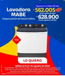 Olímpica Mabe - lavadora oferta