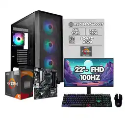 Falabella PC GAMER RYZEN 5 5600GT + MONITOR 22 FHD - RAM 32GB SSD 1.5TB - BOARD A520 - CHASIS 4 FANS + COMBO oferta