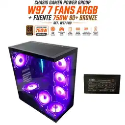 Falabella COMBO GAMER CHASIS 7 FANS W97 ARGB + FUENTE 750W 80+ BRONZE – VIDRIO TEMPLADO - NEGRO oferta